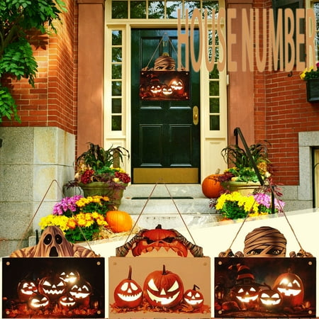 

Halloween Luminous Doorplate Hanging Night Lantern Pumpkin Ghost Lantern