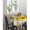 thumbnail image 4 of Bees Suqare Tablecloth - 60 x 60 Inch, Sunflowers Summer Watercolor Floral Leaf Palnt Honey Waterproof & StainResistant Tablecloth, Washable Oil-proof Table Cover for Dining/Party/Wedding/Buffet, 4 of 9