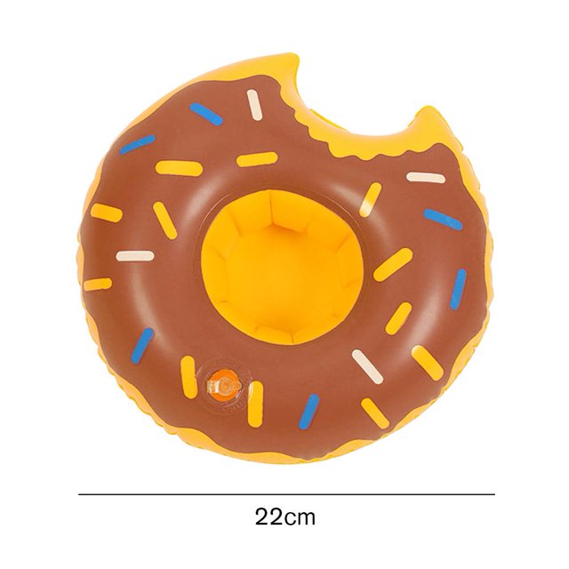 Portavasos inflable Donut Flotador Fiesta en la piscina Posavasos de agua (Marrón) Sywqhk Para Estrenar