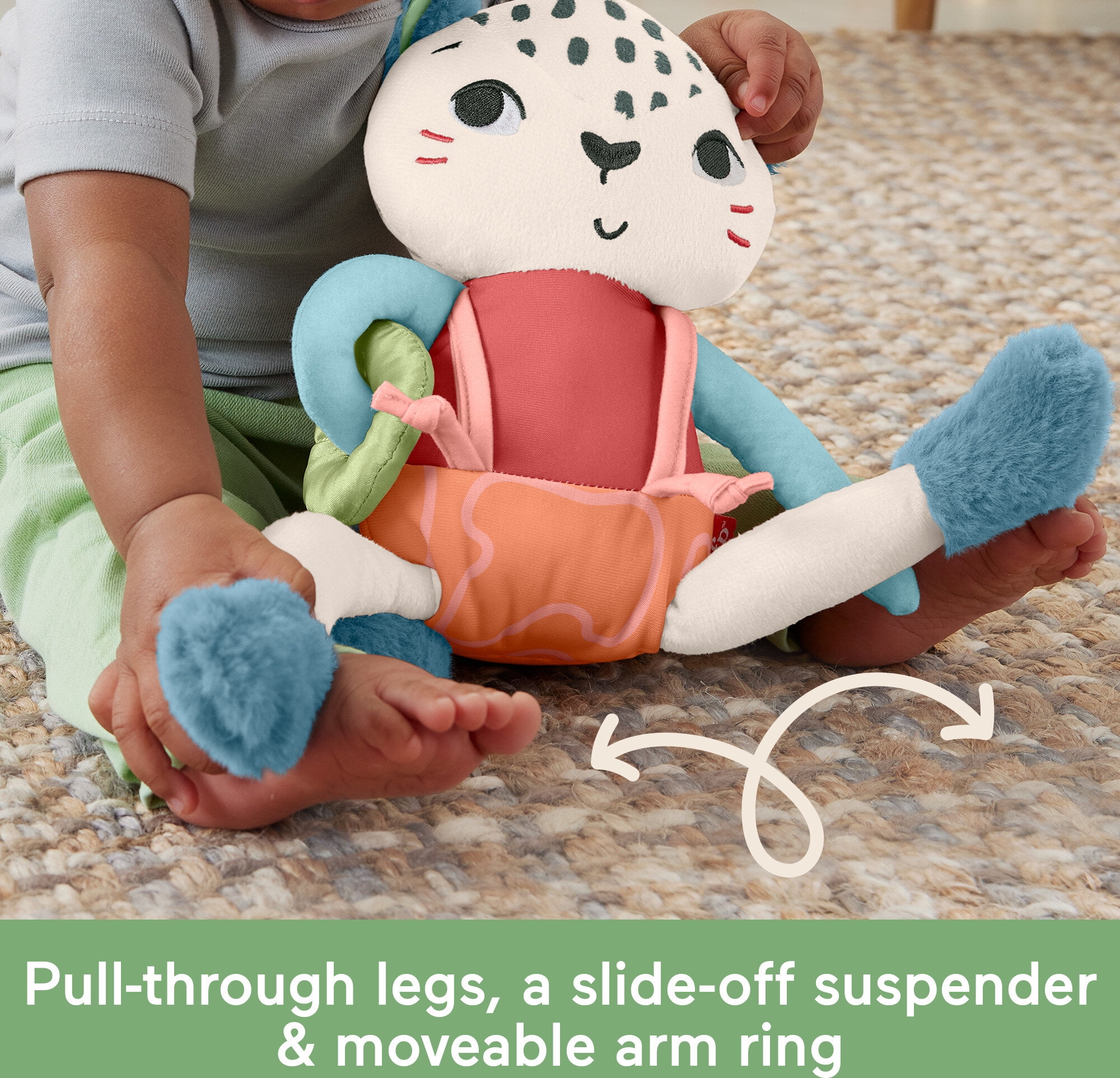 Fisher-Price Planet Friends Spotting Fun Snow Leopard Baby Sensory Toy for Newborns and Infant