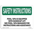 thumbnail image 1 of SignMission OS-SI-D-35-L-11446 OSHA Consignes de Sécurité Signe - Piscine Spa Est Équipé d'Un Handicap avec Symbole, 1 of 1