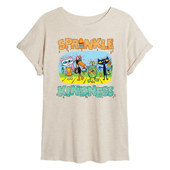 Pete The Cat - Sprinkle Kindness - Women's Oversized Graphic T-Shirt