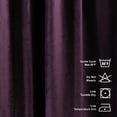 thumbnail image 3 of 3S Brother's Solid Luxury Matte Velvet Soft Curtains Set of 2 Panels Hanging Back Tap & Rod Pocket Home Décor Bedroom Kitchen Office Windows Room Darkering ( Palatinate Purple-52"x72"), 3 of 6