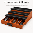 thumbnail image 5 of Wooden Cologne Organizer for Men 3 Tier Perfume Organizer Shelf with Drawer Cologne Display and Storage Risers Great Gift for Man Walnut Black, 5 of 7