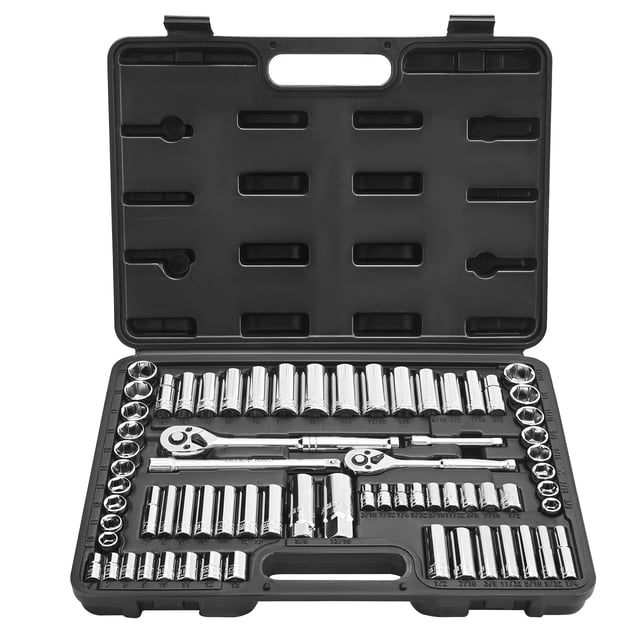 Juego de Dados VEVOR 69 Piezas SAE Métrico Acero CR-V