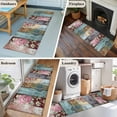 thumbnail image 5 of 2'x6' Rug Runners for Hallways Kitchen, Vintage Flower Non Slip Entryway Beside Floor Carpet Runner, Retro Botanical Floral Wooden Washable Laundry Room Bedroom Throw Rugs Mat for Family Pet, 5 of 8