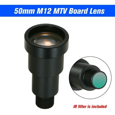 1/3'' HD 1.3MP 50mm Starlight CCTV Lens 6.7 Degree M12 Mount MTV Board IR Lens for CCTV Video Cameras F1.2 Long Viewing Distance with IR-Cut