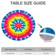 thumbnail image 6 of Colorful Rainbow Tie Dye Spiral Pattern Round Fitted Tablecloth with Elastic Edge,Dining Table Cover Waterproof,Outdoor Round Tablecloth for Camping,Dining,Indoor and Outdoor, 6 of 7