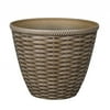 Mainstays Woven 14inch Round Planter, Natural, Recycled Resin, 13.9" D x 11.2" H