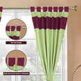 thumbnail image 4 of Handcrafted 4-Piece Blended Raw Silk Curtain- Two-Tone Olive Green Maroon Tab Top Design, Machine Washable - 43"W x 120"L Panels, Perfect for Living & Dining Rooms, 4 of 6