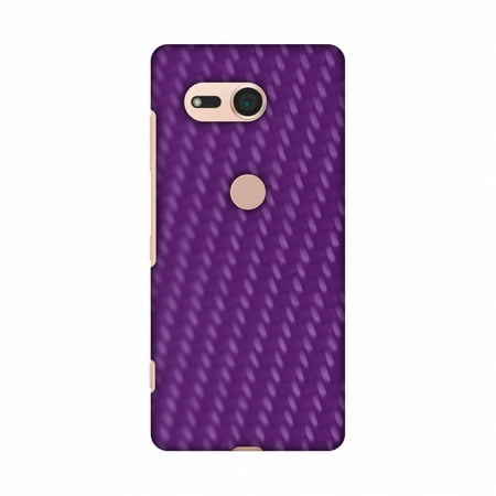 Sony Xperia XZ2 Compact Case - Carbon Fibre Redux Electric Violet 3, Hard Plastic Back Cover, Slim Profile Cute Printed Designer Snap on Case with Screen Cleaning