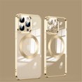 thumbnail image 1 of ELEHOLD Plating Clear Case for iPhone 13 Pro Max 6.7",Transparent Clear Electroplated Frame with Camera Lens Protector Compatible with MagSafe Magnetic Shockproof Case, Gold, 1 of 9