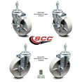thumbnail image 2 of Semi Steel Swivel TS Caster Set 4 w/Roller Bearing-5" Wheels&3/8" Stems-2 w/BRK, 2 of 2
