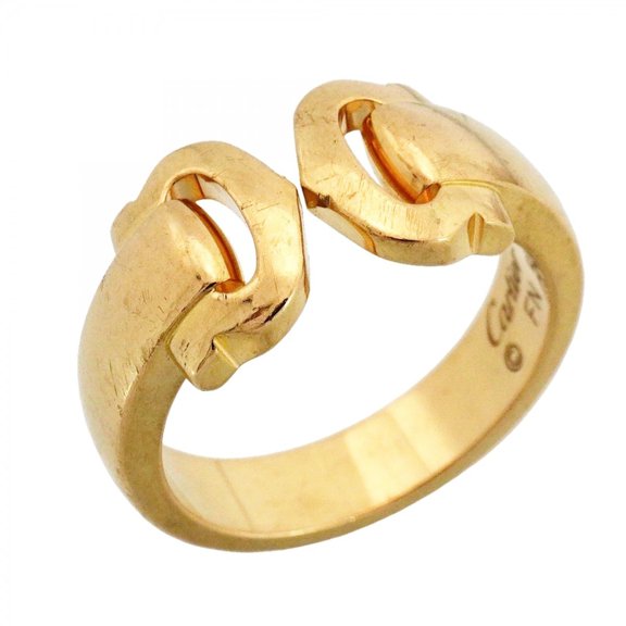 Pre-Owned Cartier 2C Boucle Ring, 18K Yellow Gold, Size 57, Men's