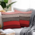 thumbnail image 2 of Brown Red Wood Grain Outdoor Pillow Covers Set of 2 Countryside Stripe Waterproof Throw Pillow Case Decorative Square Cushion Cover for Patio Couch Garden Balcony, 16"x16", 2 of 9
