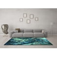 thumbnail image 3 of Ahgly Company Indoor Square Oriental Turquoise Blue Industrial Area Rugs, 3' Square, 3 of 4