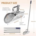 thumbnail image 4 of Sand Scoop with Long Handle, Stainless Steel Metal Detector Sand Scoops, Handheld 2-in-1 Sand Scoop for Beach Metal Detecting for Underwater Treasure Hunting, 4 of 7