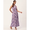 thumbnail image 3 of Moomaya Women's Printed Halter Maxi Dress, Sleeveless V-Neck Evening Dress, 3 of 8
