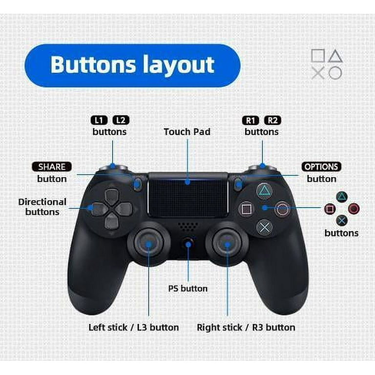 Wireless Controller for PS4 Gamepad Joystick for PS4 with Non Slip Grip of Both Sides and 3.5mm Audio Jack Controller with PS4 Slim Pro with Dual Vibration 6 Axis Motion Sensor Audio Functio Walmart.c...