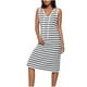 thumbnail image 1 of Vestido de Malla para Mujeres Sexy, Moda Raya Impresión Cuello en V Encaje sin Mangas Ventilación Delgado Ajuste para Ocasional Y Fiesta, 1 of 8