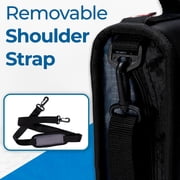 Case-it The Dual 2-in-1 Zipper Binder-Two 1.5 inch D-Rings-Pen Pouch and Shoulder Strap -600 Sheet Capacity-Black Dual-121-a