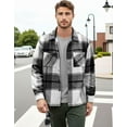 thumbnail image 4 of COOFANDY Casual Plaid Button Down Shacket for Men, 4 of 7