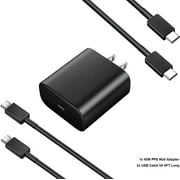 for Asus Zenfone 8 Flip ,45W USB-C Samsung Super Fast Charger Type C Charger Kit [ 1x 45W PPS Wall Charger + 2x USB C 6FT 5A Cables] - Black