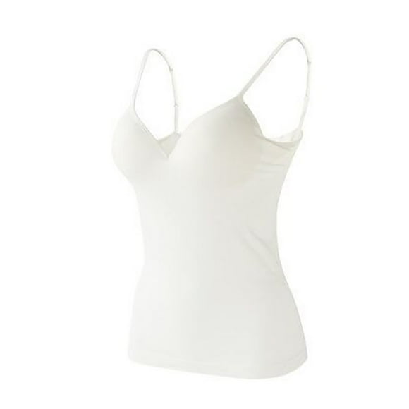 Bmisegm Ladies Summer Leisure Soft Adjustable Shoulder Strap Chest Pad Sling Vest Anorak Jacket Women White L