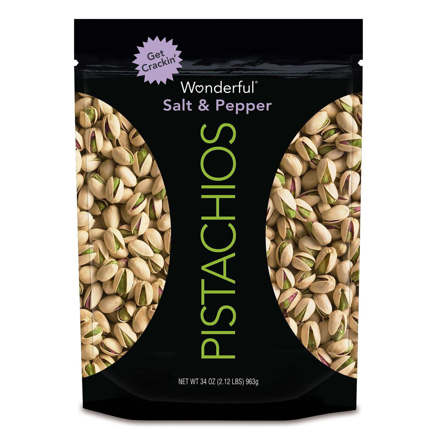 Wonderful Salt and Pepper Pistachios, 34 Oz