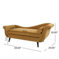 thumbnail image 3 of GDF Studio Jakyrah Contemporary Chaise Lounge with Scroll Arms, Turmeric Orange Velvet and Dark Brown, 3 of 11