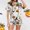 Grey, variant on Halloween Pajamas Halloween Satin Graphic Button Short Sleeve Pajamas for Women Set