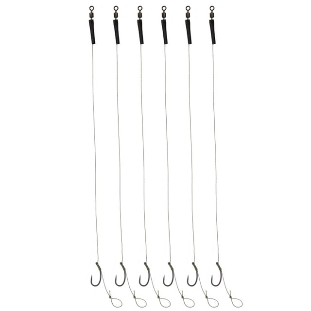 Opolski 6Pcs/Group Fishing Hair Rigs Barbed Barbless High Carbon Steel High Strength Lightweight Carp Hair Rigs for Sea