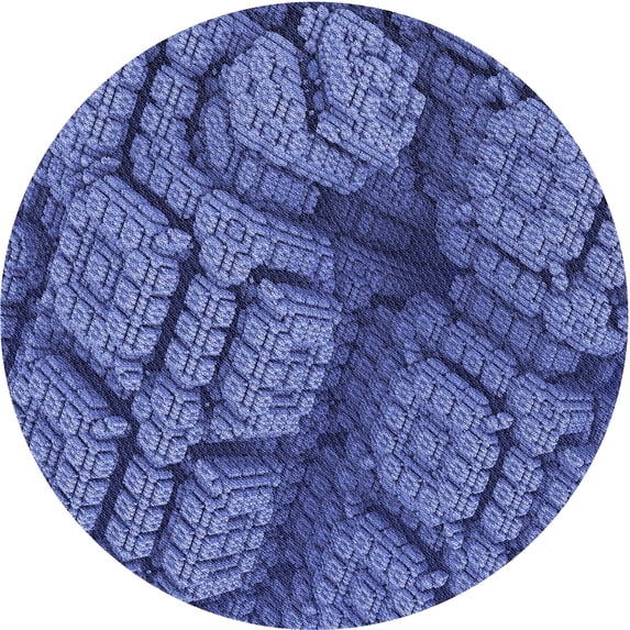 Ahgly Company Indoor Round Patterned Sky Blue Dress Blue Area Rugs, 3' Round
