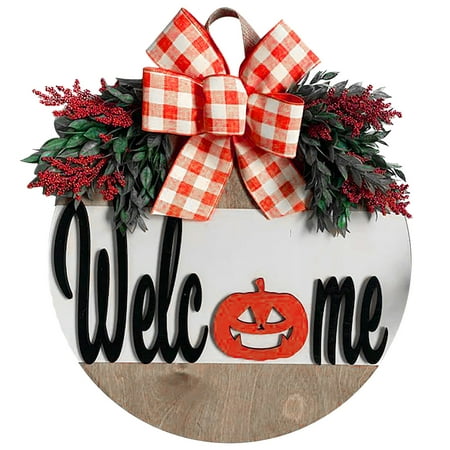 

Egmy Halloween Autumn Pumpkin Truck Stolen Goods Wreath Doorplate Home Decoration Multicolor One Size