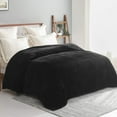 thumbnail image 2 of Exclusivo Mezcla King Size Jacquard Weave Wave Pattern Flannel Fleece Velvet Plush Bed Blanket as Bedspread/Coverlet/Bed Cover (90" x 104", Black), 2 of 7