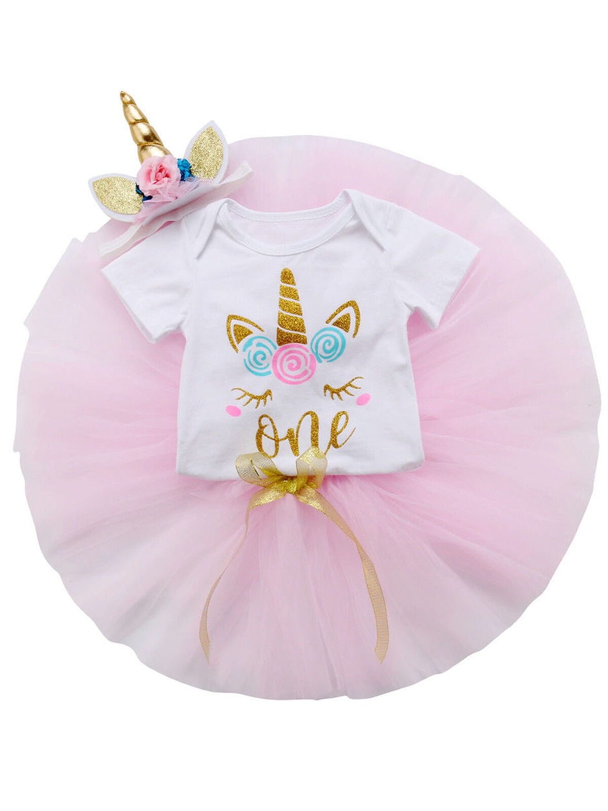 baby girl 1st birthday unicorn outfit