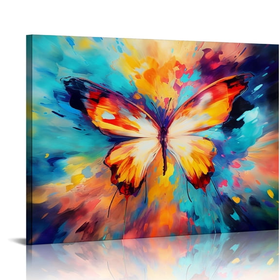 COMIO Sense Canvas Butterfly Vibrant Canvas Art - Home Decor Wall Art Print Poster Painting Large