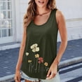 thumbnail image 3 of Tiqkatyck Tank Tops for Women Trendy Women's 2025 Chic Round Neck Short Sleeve Shirts 2D Printed Casual Loose Fit Vest Sleeveless Tunic Tops Summer Tops for Women Army Green L, 3 of 7