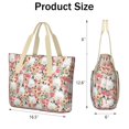 thumbnail image 3 of Tote Bag for Women - Cute Cartoon Rose with Dog Bulldog Shoulder Bag - Large Utility Work Duffle Bag with Zipper Handbag for Travel, Work, Sprots, 3 of 5