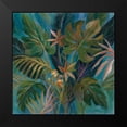thumbnail image 2 of Vassileva, Silvia 15x15 Black Modern Framed Museum Art Print Titled - Midnight Tropical Leaves, 2 of 5