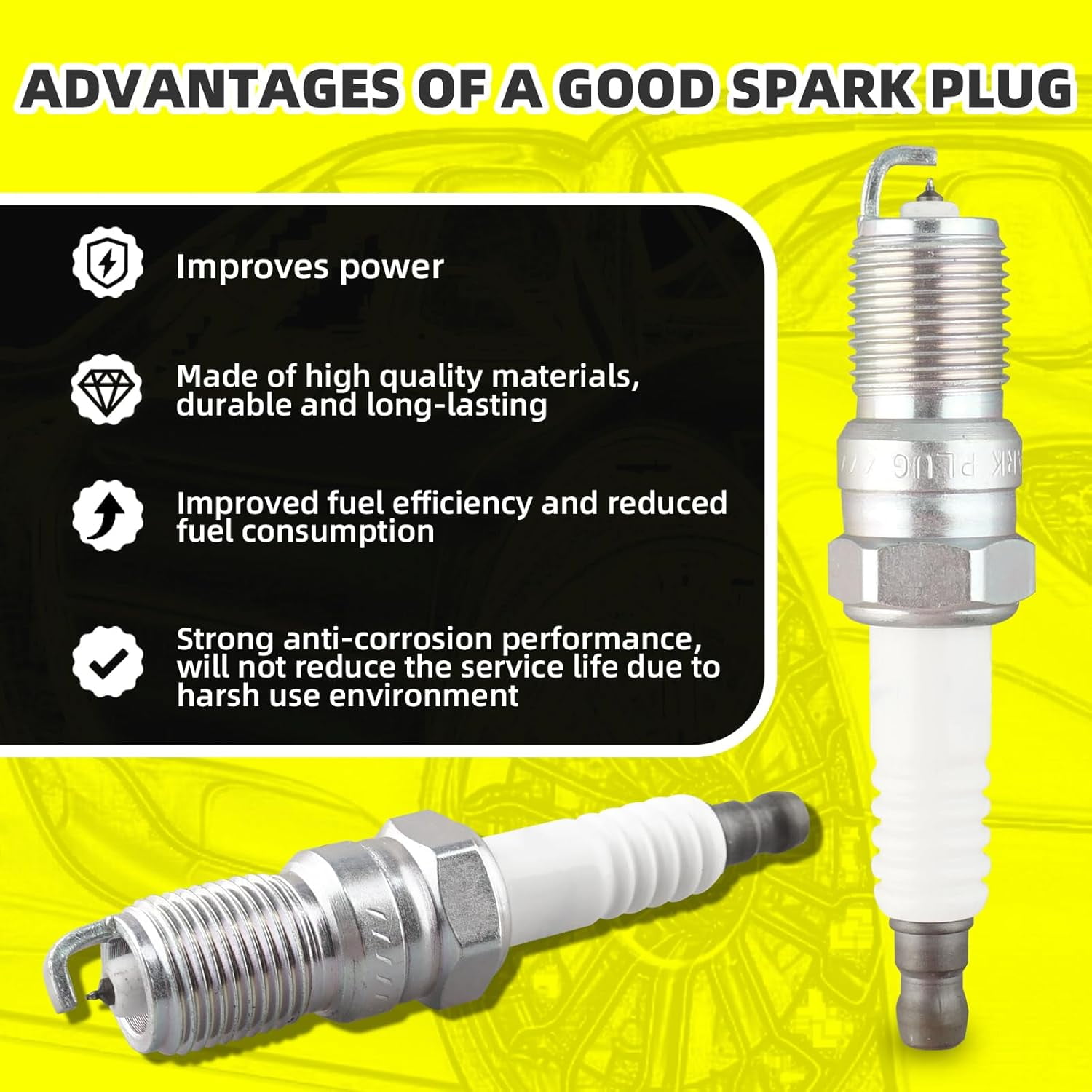 MOAUTO Set of 8 Ignition Coils Pack DG508 FD503 DG472& 8 PCS Iridium Spark Plugs Compatible with Ford Mercury Lincoln 04-08 F150 F250 F-350 Mustang Crown Victoria Expedition - 4.6L 5.4L V8