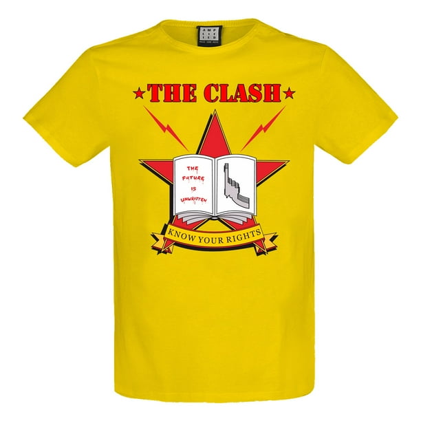 Amplified - Camiseta The Clash Know Your Rights para Adultos Unisex (Amarillo)