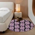 thumbnail image 2 of Round Rugs 3.3Ft, Purple Floral Round Area Rug Washable Indoor Throw Carpet, Abstract Watercolor Flower Leaf Plant Soft Non Slip Circle Rug for Laundry Room Patio Home Decor Aesthetic, 2 of 8