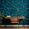 thumbnail image 3 of S4Sassy Tropical Blossom Wallpaper - Blue Wall Covering, 25" x 120" Self-Adhesive Textured Vinyl Walls Paper, Decorative Wall Wrap, Easy DIY Walls Covering For Bedroom, Living Room, Living Space, 3 of 9
