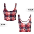 thumbnail image 5 of Haiem Heart Plaid Pattern Womens Sports Bra - U Neck Padded Low Impact Yoga Bra Workout Crop Top Gym Moisture-Wicking Workout Vest -Small, 5 of 9