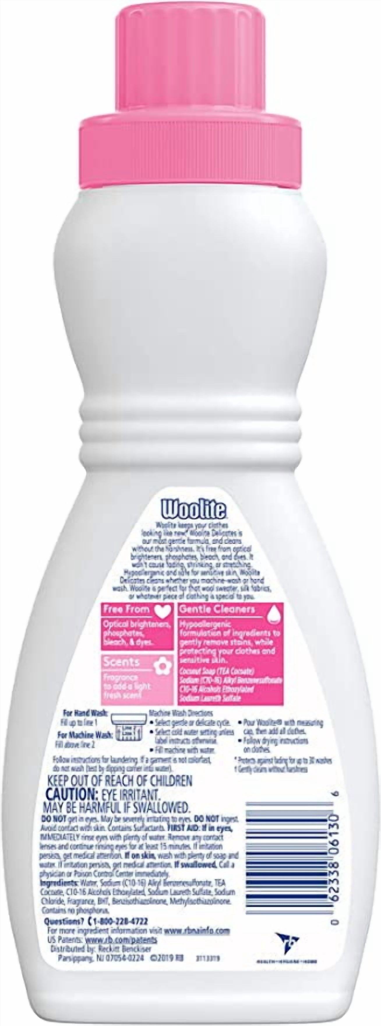 Woolite Delicates Hypoallergenic Liquid Laundry Detergent, 8 Loads, 16oz, Hand & Machine Wash