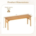 thumbnail image 3 of LEHOME Outdoor Acacia Wood Bench, 48” Patio Dining Bench with Slatted Seat, Backless Wooden Entryway Bench, Farmhouse Indoor Outdoor Furniture for Garden, Poolside, Park & Deck, 3 of 8