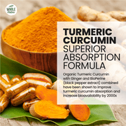 Whole Nature Turmeric Curcumin 500mg with Ginger & Black Pepper Vegan Capsules