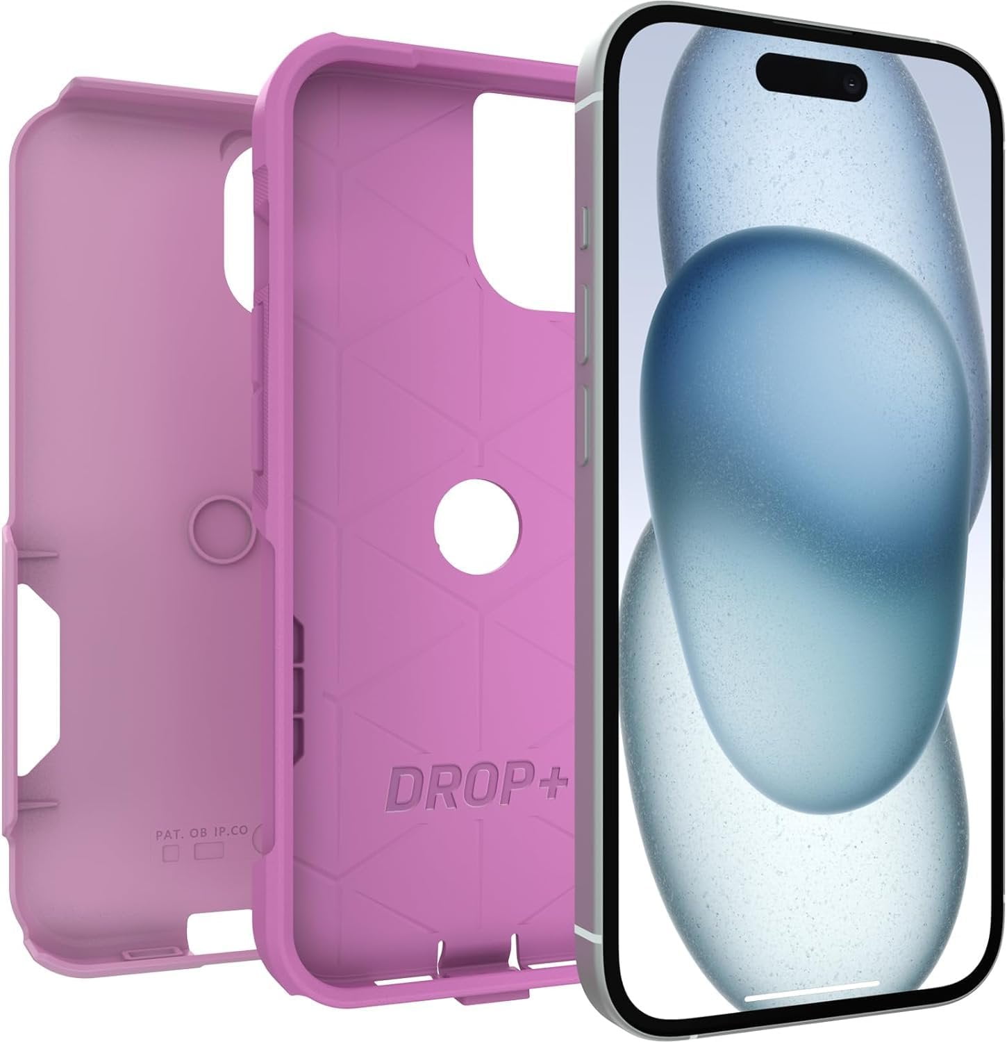 OtterBox iPhone 15, iPhone 14, & iPhone 13 Only - Commuter Series Case - Run Wildflower Pink - Slim & Tough - Pocket-Friendly - with Port Protection - Non-Retail Packaging