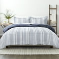 thumbnail image 6 of Noble Linens 3-Piece Navy Farmhouse Dreams ReversiblePrint Comforter Set, King/CalKing, 6 of 8